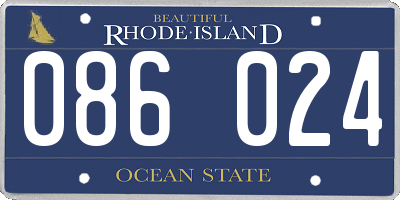 RI license plate 086024
