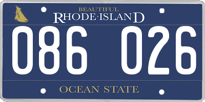 RI license plate 086026