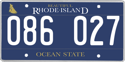 RI license plate 086027