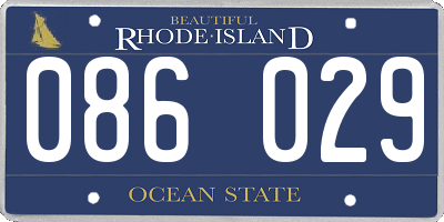 RI license plate 086029