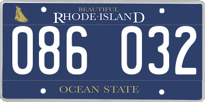 RI license plate 086032