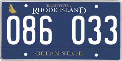 RI license plate 086033