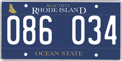 RI license plate 086034