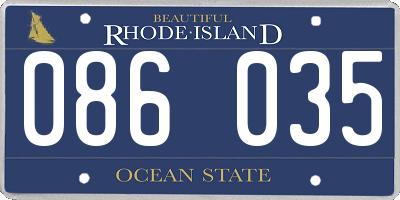 RI license plate 086035
