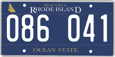RI license plate 086041