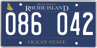 RI license plate 086042