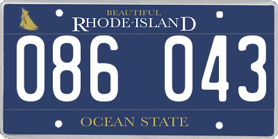 RI license plate 086043