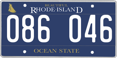 RI license plate 086046