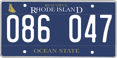 RI license plate 086047