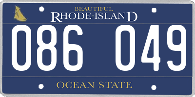 RI license plate 086049