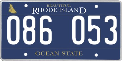 RI license plate 086053