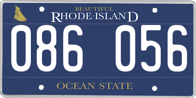 RI license plate 086056