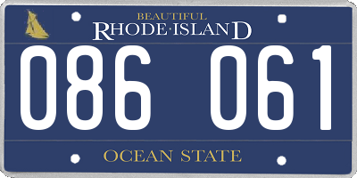 RI license plate 086061