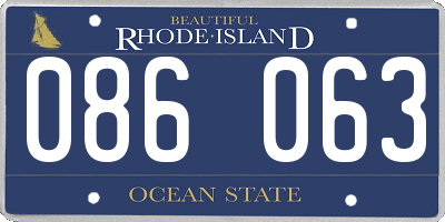 RI license plate 086063