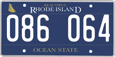 RI license plate 086064