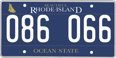 RI license plate 086066