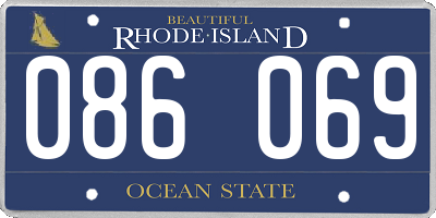 RI license plate 086069