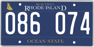 RI license plate 086074