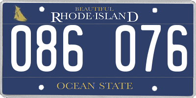 RI license plate 086076