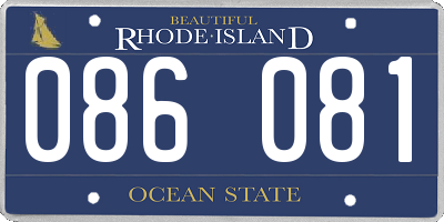RI license plate 086081