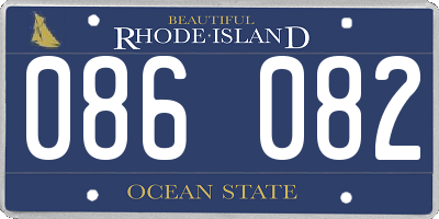 RI license plate 086082