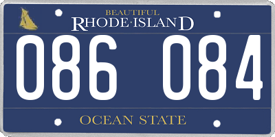 RI license plate 086084