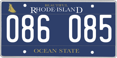 RI license plate 086085