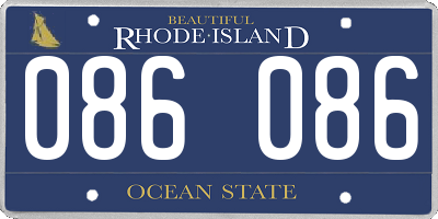 RI license plate 086086