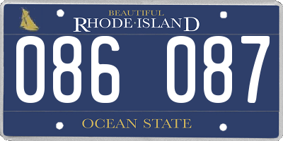 RI license plate 086087