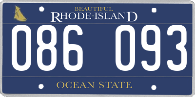 RI license plate 086093