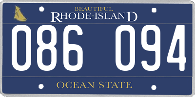 RI license plate 086094
