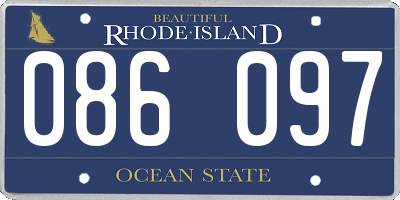 RI license plate 086097