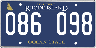 RI license plate 086098