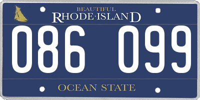 RI license plate 086099