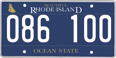 RI license plate 086100