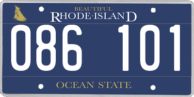 RI license plate 086101