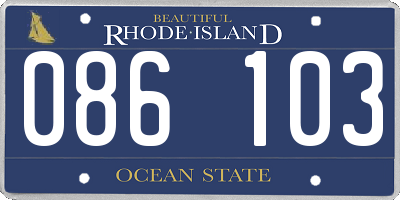 RI license plate 086103