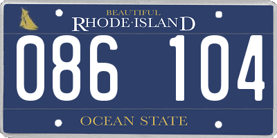 RI license plate 086104