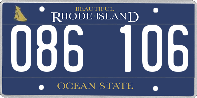 RI license plate 086106