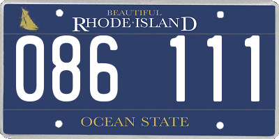RI license plate 086111