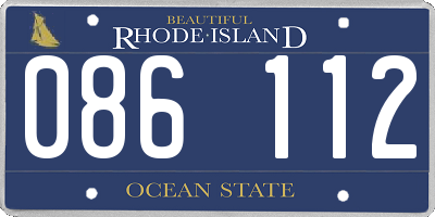 RI license plate 086112