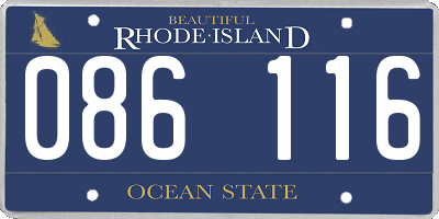 RI license plate 086116