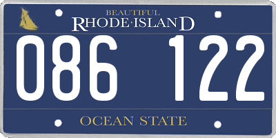 RI license plate 086122