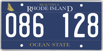 RI license plate 086128