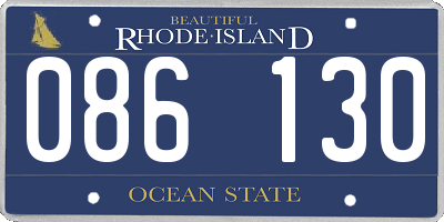 RI license plate 086130