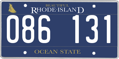 RI license plate 086131