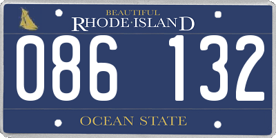 RI license plate 086132