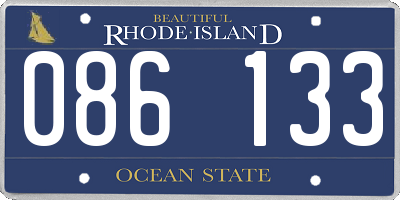 RI license plate 086133