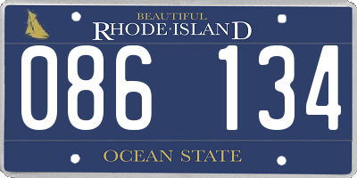 RI license plate 086134