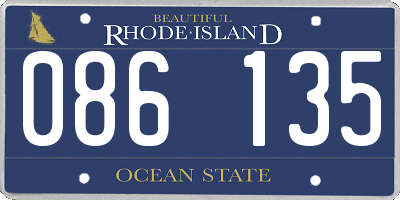 RI license plate 086135